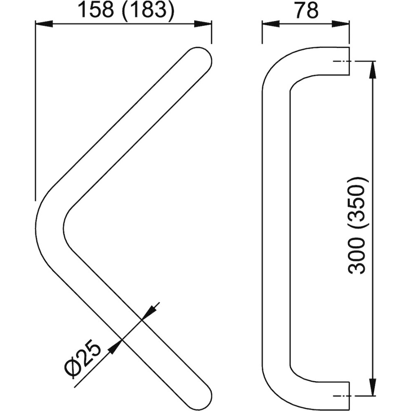 Stoßgriff E5200, Edelstahl
