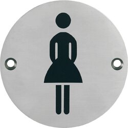 Hoppe Hinweisschild, Damen WC, edelstahl matt