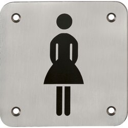 Hoppe Hinweisschild, Damen WC, edelstahl matt