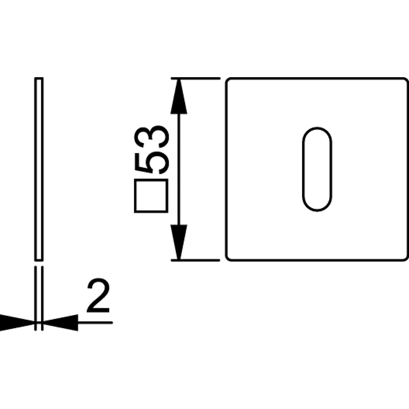 WRT-Schlüsselrosette E848NS, flach, Buntbart gelocht edelstahl matt matt