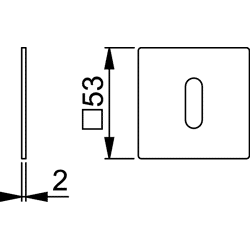 WRT-Schlüsselrosette E848NS, flach, Buntbart gelocht edelstahl matt matt