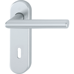 Drückergarnitur mit Kurzschild Amsterdam 1400/353KH, Aluminium