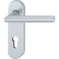 Drückergarnitur mit Kurzschild Amsterdam 1400/353KH, Aluminium