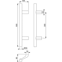Stoßgriff E5014, Materialkombinationen
