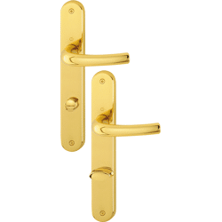 Drückergarnitur mit Langschild Tôkyô M1710RH/265, Messing