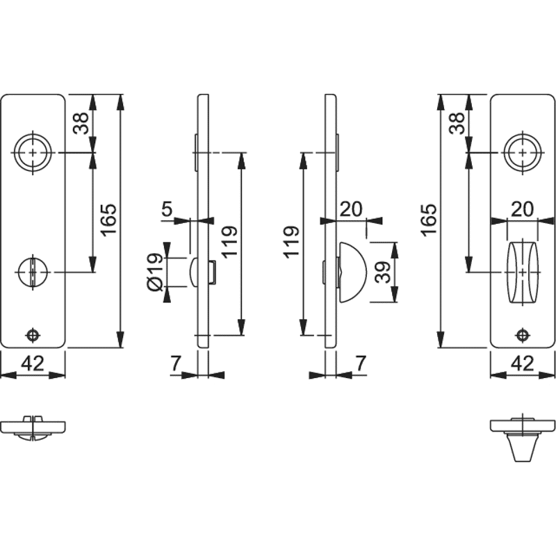 Kurzschild 202KP/AP, Aluminium