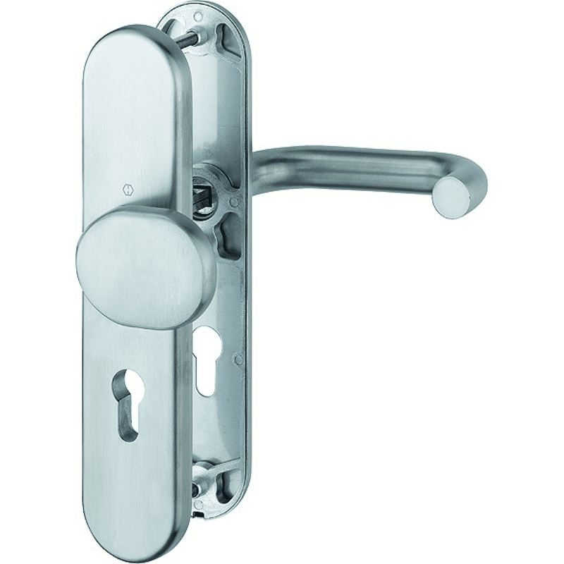 Schutz-Wechselgarnitur m. Langschild Baden E86G/3331A/3440/1388Z, 8/72mm Edelst.