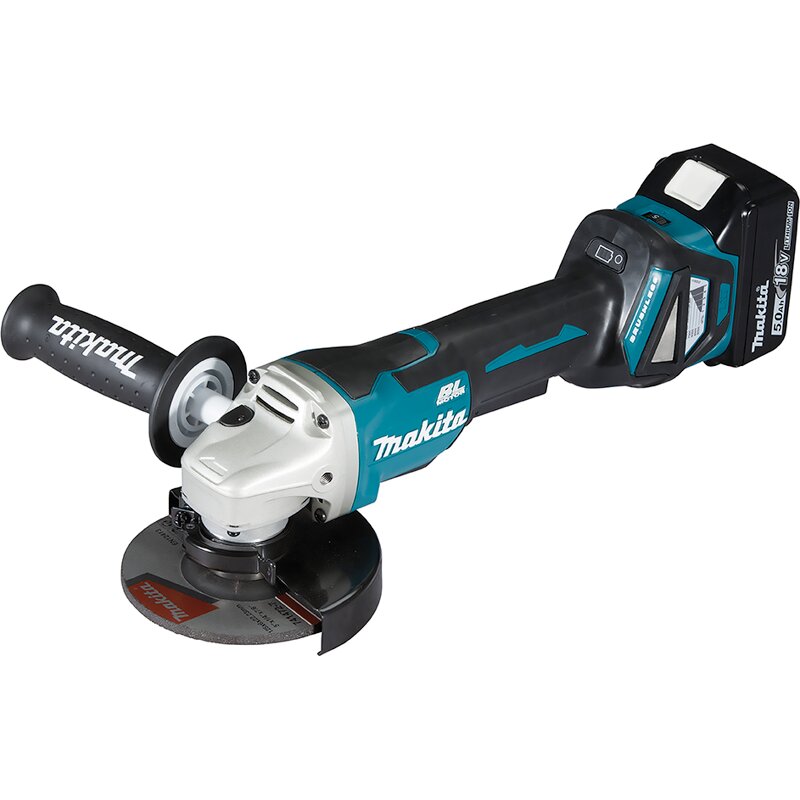 Makita Akku-Winkelschleifer DGA515RTJ 18 V mit Paddleschalte