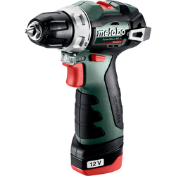 Metabo Akku-Bohrschrauber PowerMaxx BS BL,  12V 2x2Ah Li-Ion + LC 40