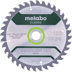 Metabo CordlessCutClassic 165x20 36WZ 15° /B