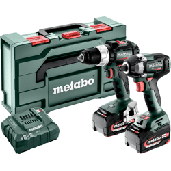 Akku Combo Set 2.9.3 18V,  BS 18 LT BL + SSW 18 LT 300 BL,  metaBOX 145 L