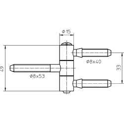 FT-Einbohrband BAKA® C 5-15 für Kippflügel 3-teilig Ø15mm
