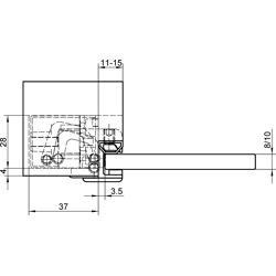 Glastürband TECTUS® TEG 310 2D 60 2-teilig schwarzmatt