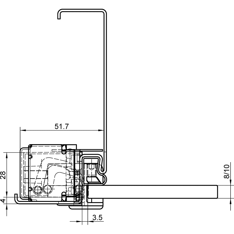 Glastürband TECTUS® TEG 310 2D 60 2-teilig schwarzmatt