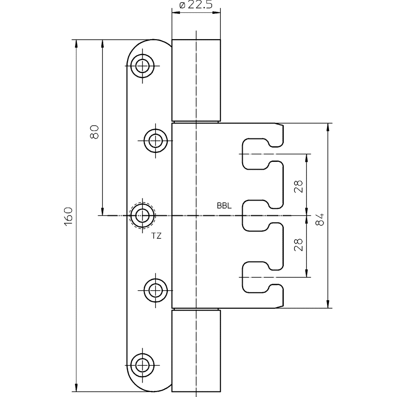 OT-Band VARIANT® VX 7939/160 Stahl 2-teilig Flachkopf
