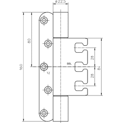 OT-Band VARIANT® VX 7939/160 Stahl 2-teilig Flachkopf