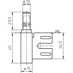 ZT-Rahmenteil VARIANT® V 8100 WF HV Stop 2-teilig matt vernickelt