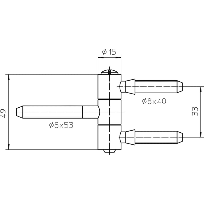 FT-Einbohrband BAKA® C 5-15 für Kippflügel 3-teilig Ø15mm