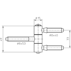 FT-Einbohrband BAKA® C 5-15 für Kippflügel 3-teilig Ø15mm