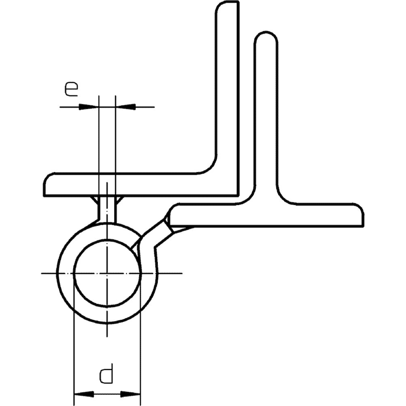 Tür-Bandrolle KO 6 80mm 2-teilig Stahl blank