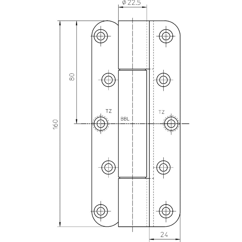 OT-Band VARIANT® VN 1939/160 MSTS Edelstahl 2-teilig Flachkopf