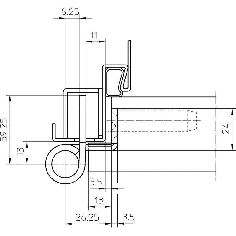 OT-Band VARIANT® VN 7939/160 Edelstahl 2-teilig Flachkopf