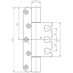 OT-Band VARIANT® VX 7939/160 Stahl 2-teilig Flachkopf