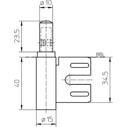 ZT-Rahmenteil VARIANT® V 8100 WF HV Stop 2-teilig matt vernickelt