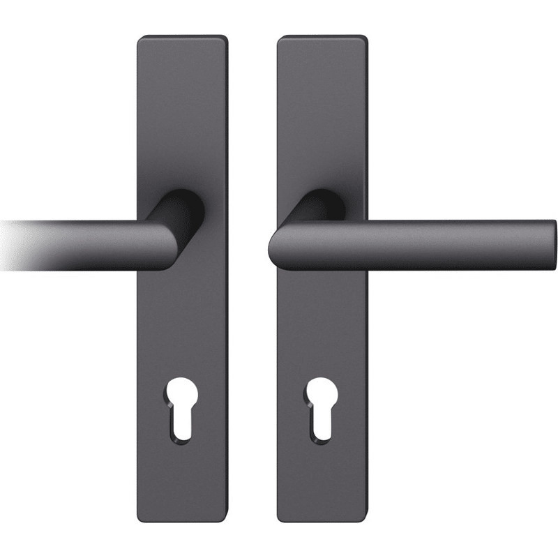 ASL Drückergarnitur 8mm PZ 92 Langschild eckig max.45° Aluminium