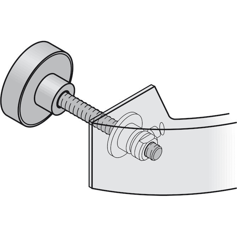 Stoßgriff-Befestigung 05 0587, für MHK-Türen, Aluminium