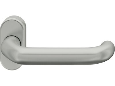 Drücker-Halbgarnitur ohne Schlüsselrosette 06 1146, oval, VK 8, Aluminium