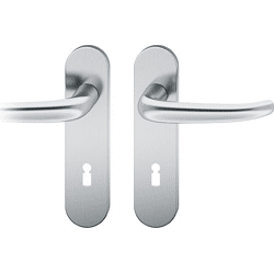 FSB Drückergarnitur mit Kurzschild 12 1023, VK 8, oval, mit Nocken, Aluminium