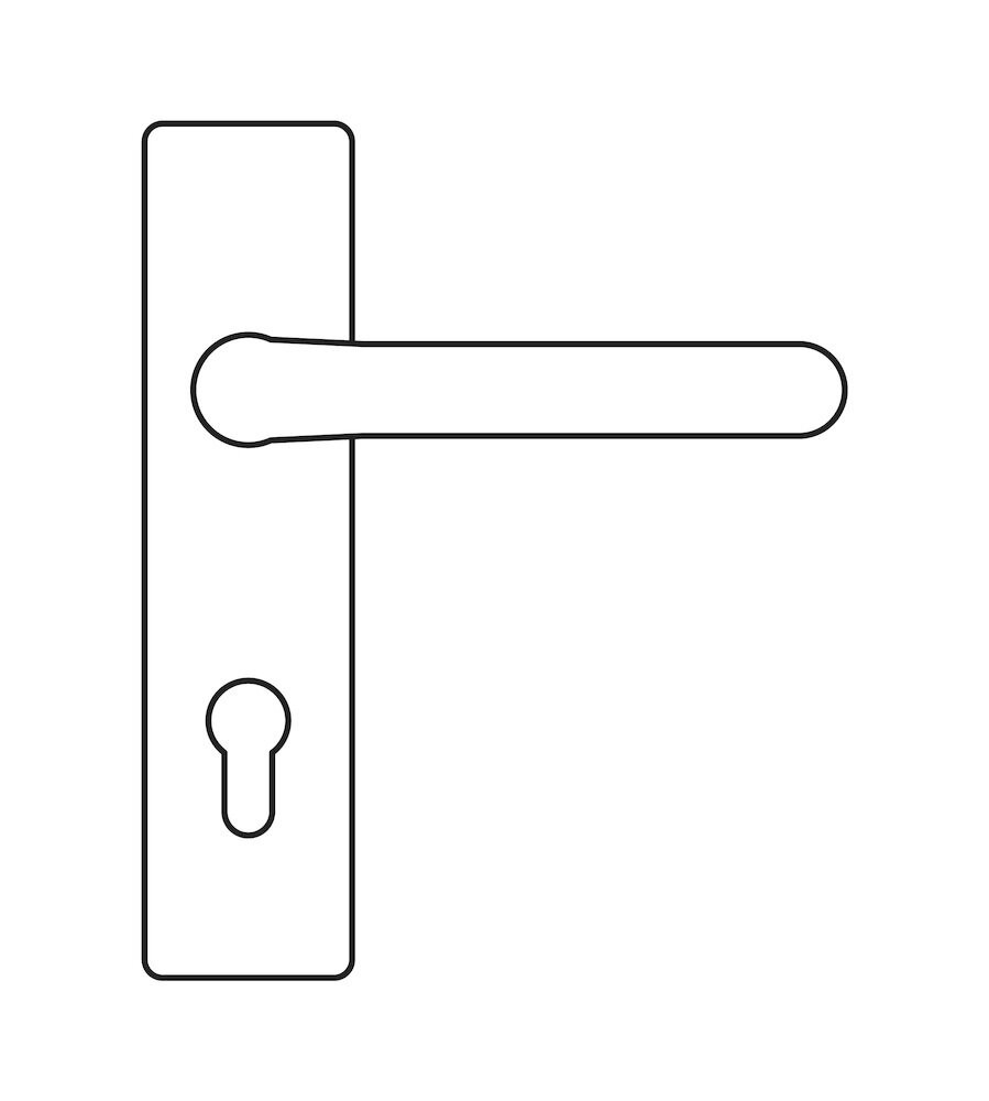 Drücker-Halbgarnitur mit Kurzschild 77 7971, Aluminium