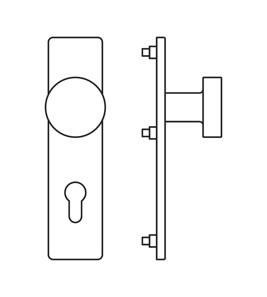 Knopf auf Kurzschild 77 7972, Aluminium