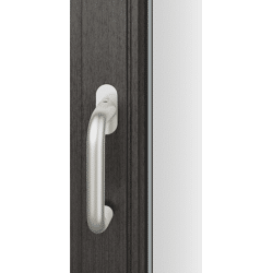 Fenstergriff 34 1070, ovale schmale Ros. flächenbündig, Aluminium