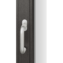 Fenstergriff 34 1070, ovale schmale Ros. flächenbündig, Aluminium