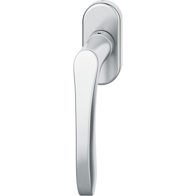 Fenstergriff 34 1106, ovale Ros., Edelstahl