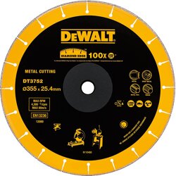 DEWALT Diamanttrennscheibe Metall 355x25,4mm DT3752