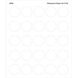 HEWI Piktogrammbogen 25 Motive selbstkl. blanko d:40mm