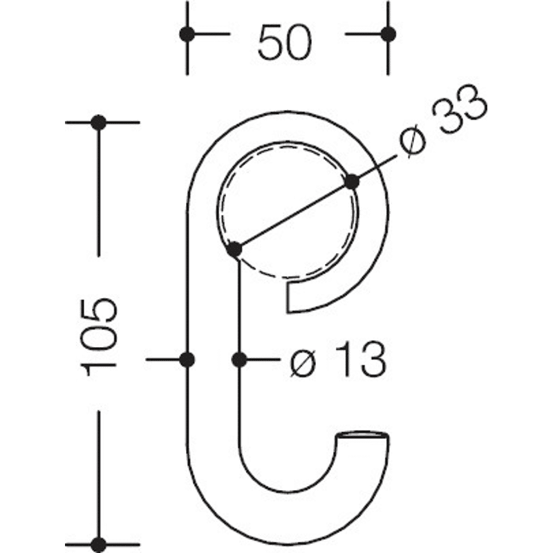 Haken Ser 477, matt, verschiebbar, auf Stange, Polyamid