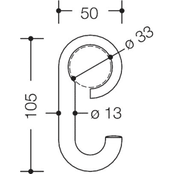 Haken Ser 477, matt, verschiebbar, auf Stange, Polyamid