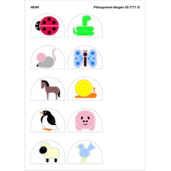 HEWI Piktogrammbogen 25 Motive selbstkl. Serie Tiere B:60mm H:41m