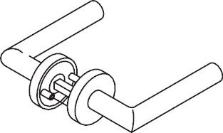 Drückergarnitur ohne Schlüsselrosette 162XAG01.230, VK 8 mm, Edelstahl
