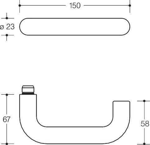 Schutz-Drücker-Halbgarnitur mit Rosetten 111R22.230, VK 8/10 mm, Polyamid