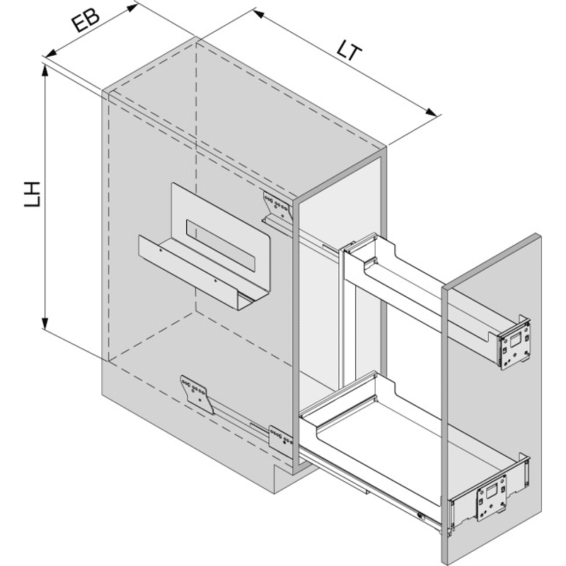Unterschrankauszug Pinello Board 300 rechts Blum Legrabox anthrazit