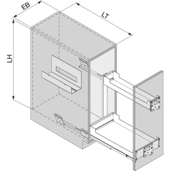 Unterschrankauszug Pinello Board 300 rechts Blum Legrabox anthrazit