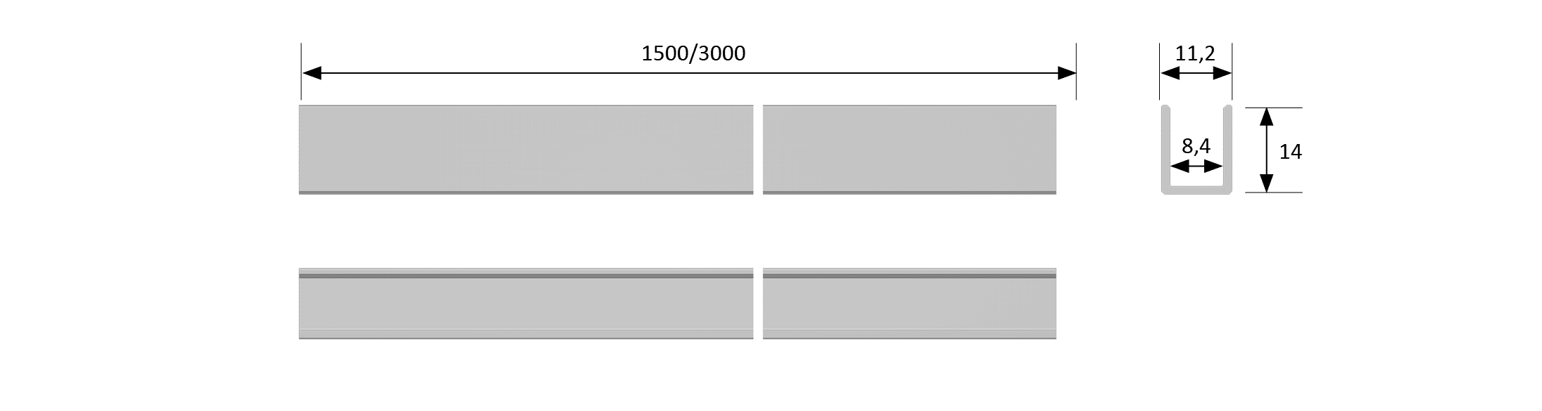 U-Profil für GlasLine