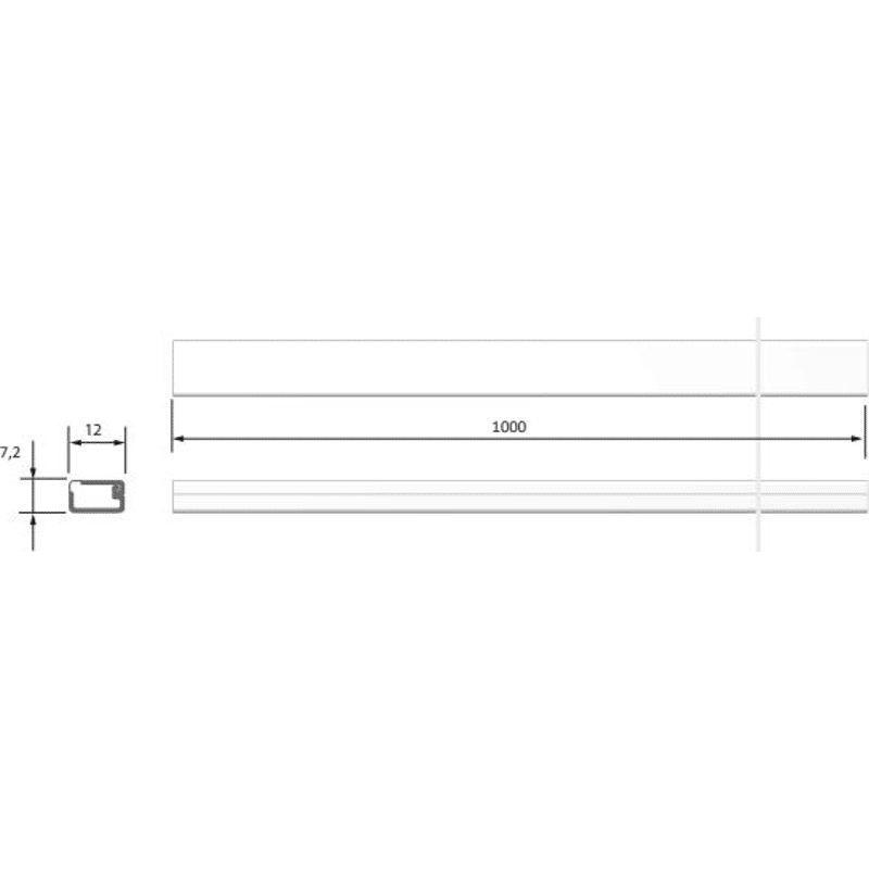 MB-Kabelkanal ablängbar L 1000mm weiß