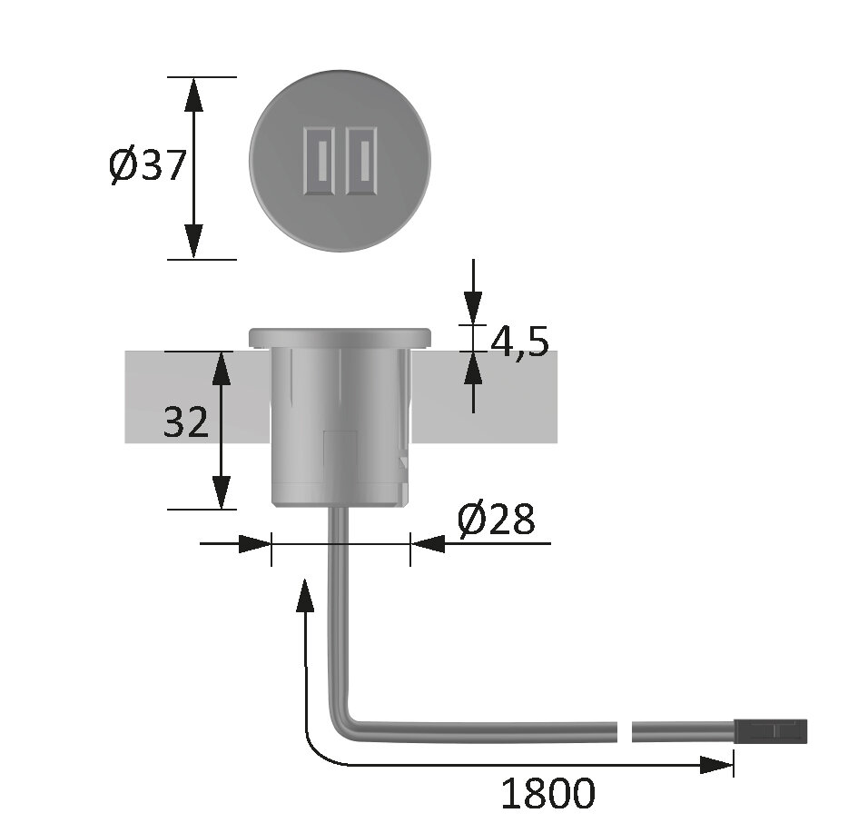 USB Einbau-Doppelsteckdose