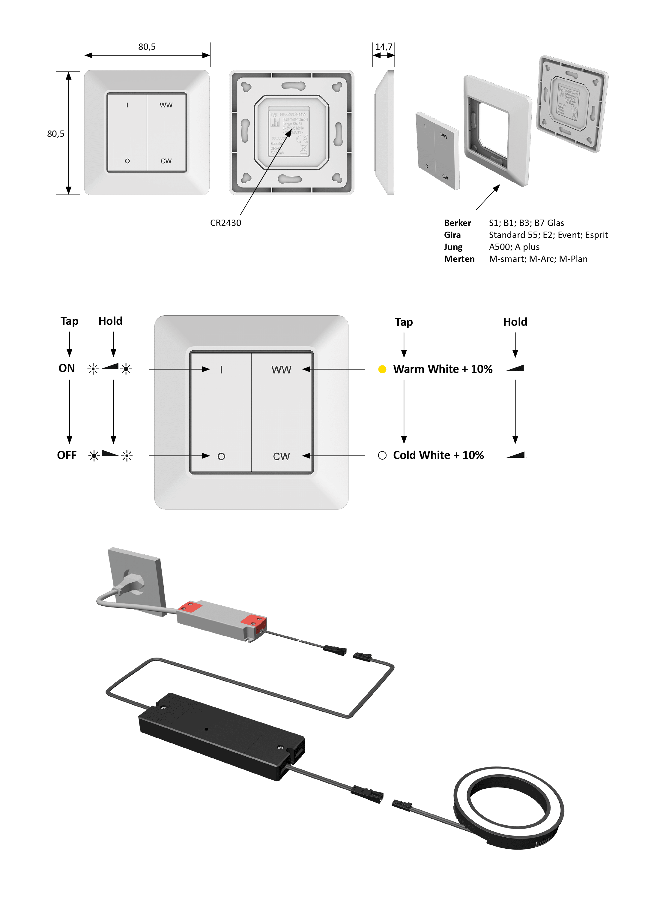 1-Kanal Zigbee Wandsender